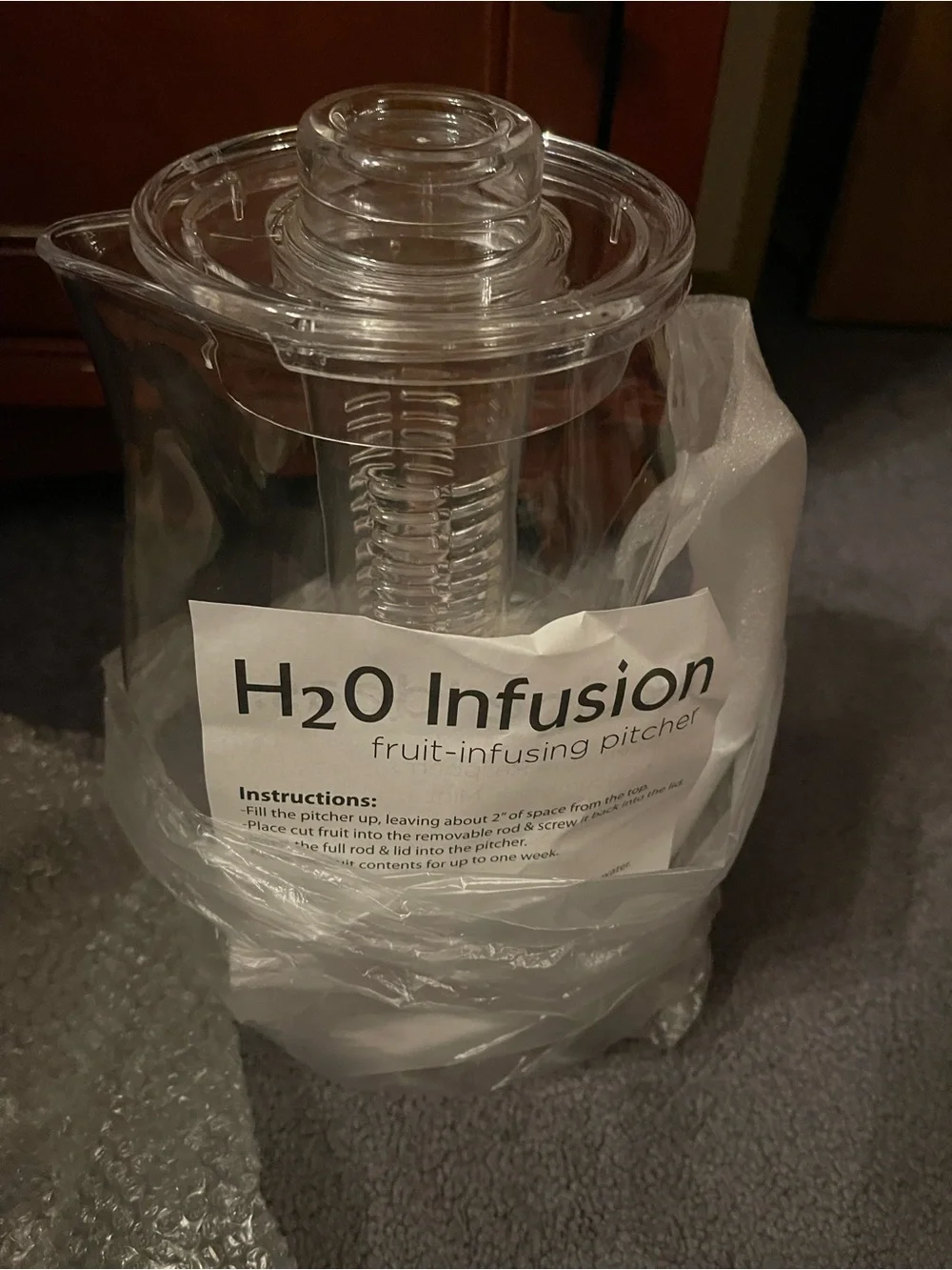 H2O Infusion Fruit-Infusing Pitcher - Clear with Mixed Berry Accent